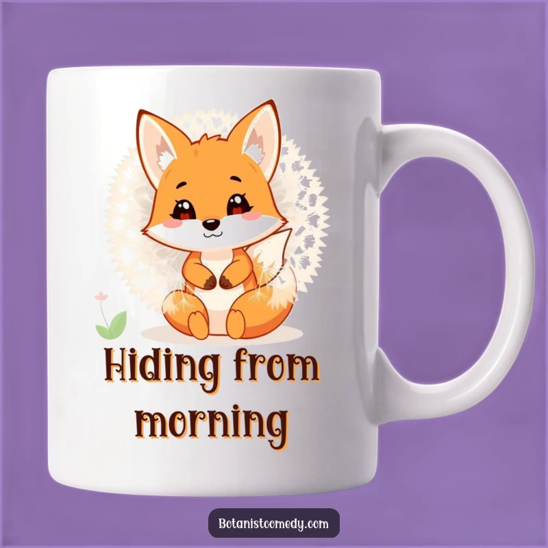 Funny Fox Dandelion Mug: Whimsical Hide-and-Seek Humor, Perfect Funny Gift