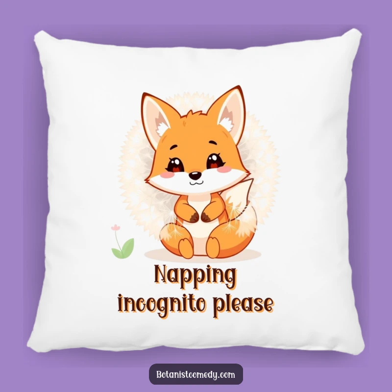 Funny Fox Pillow: Dandelion Comfort Cushion, Plush Funny Gift