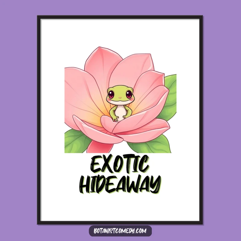 Funny Gecko Art Print: Playful Decor, Hilarious Funny Gift