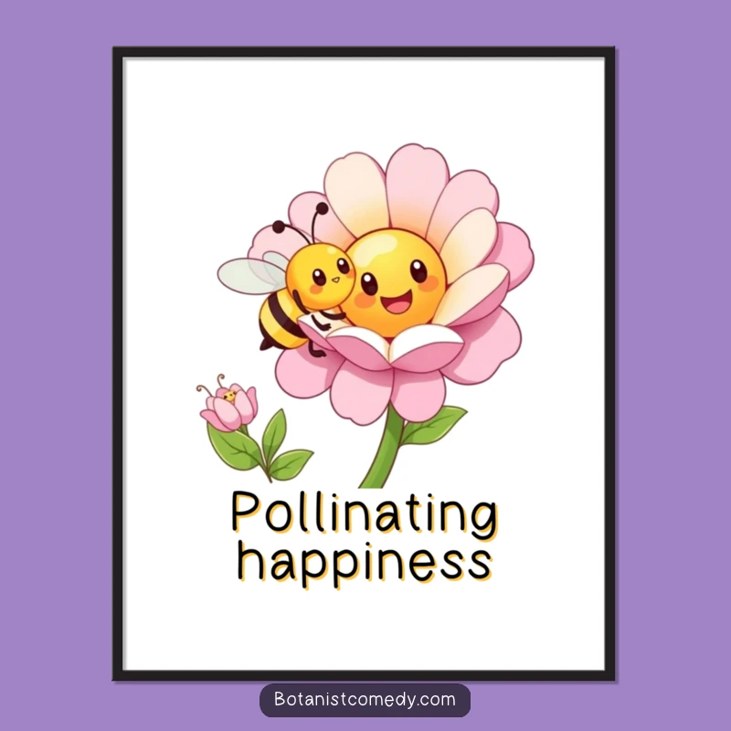 Funny Bee Art Print: Cheerful Decor, Hilarious Funny Gift