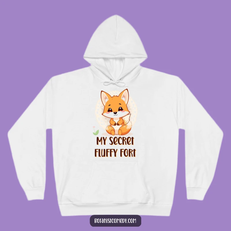 Cozy Funny Fox Hoodie: Dandelion Den Comfort, Ideal Funny Gift