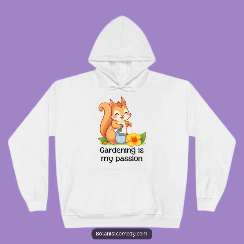 Cozy Funny Squirrel Hoodie: Oversized Flower Garden Comfort, Ideal Funny Gift