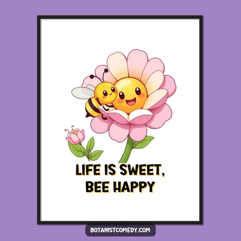 Free Printable Bee Wall Art: Funny Nature Lover, Cheerful Flower Downloadable Decor