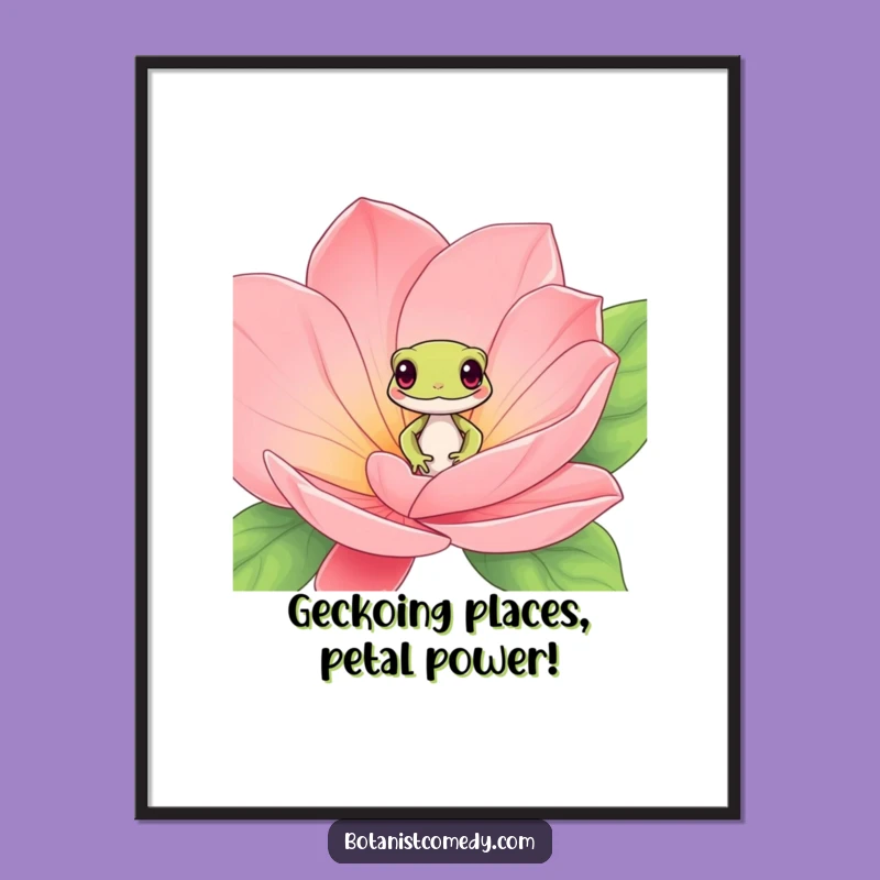 Free Printable Gecko Wall Art: Funny Exotic Bloom, Playful Downloadable Decor