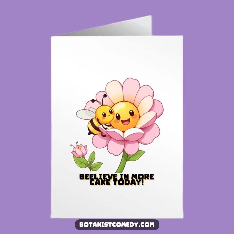 Free Printable Bee Birthday Card: Funny Pollinator, Cheerful Flower Gift Card