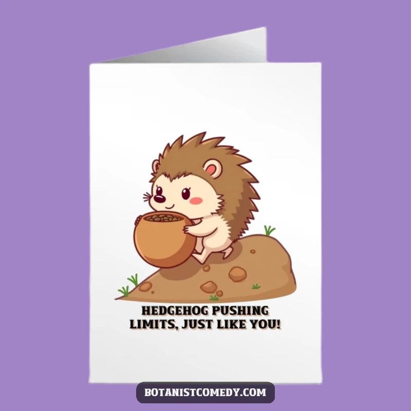 Free Printable Hedgehog Birthday Card: Funny Woodland Creature, Effortful Gift Grab