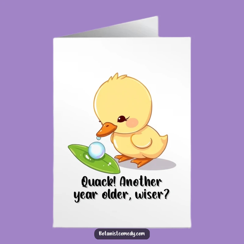 Free Printable Duckling Birthday Card: Funny Cute Animal, Refreshing Surprise Gift