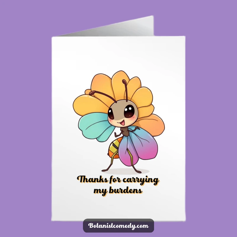 Free Printable Ant Thank You Card: Funny Hard Worker, Colorful Gratitude Gift