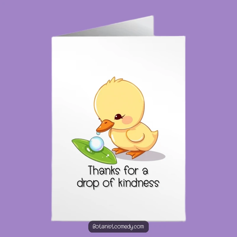 Free Printable Duckling Thank You Card: Funny Cute Animal, Glistening Gratitude Gift