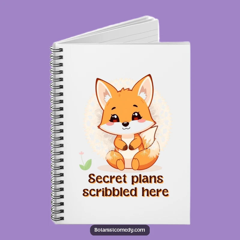 Funny Fox Notebook: Dandelion Journal, Creative Funny Gift