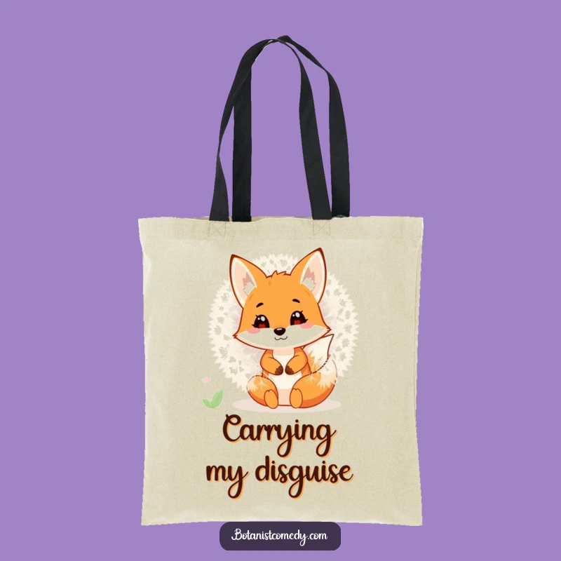 Funny Fox Tote Bag: Dandelion Adventure Carryall, Essential Funny Gift